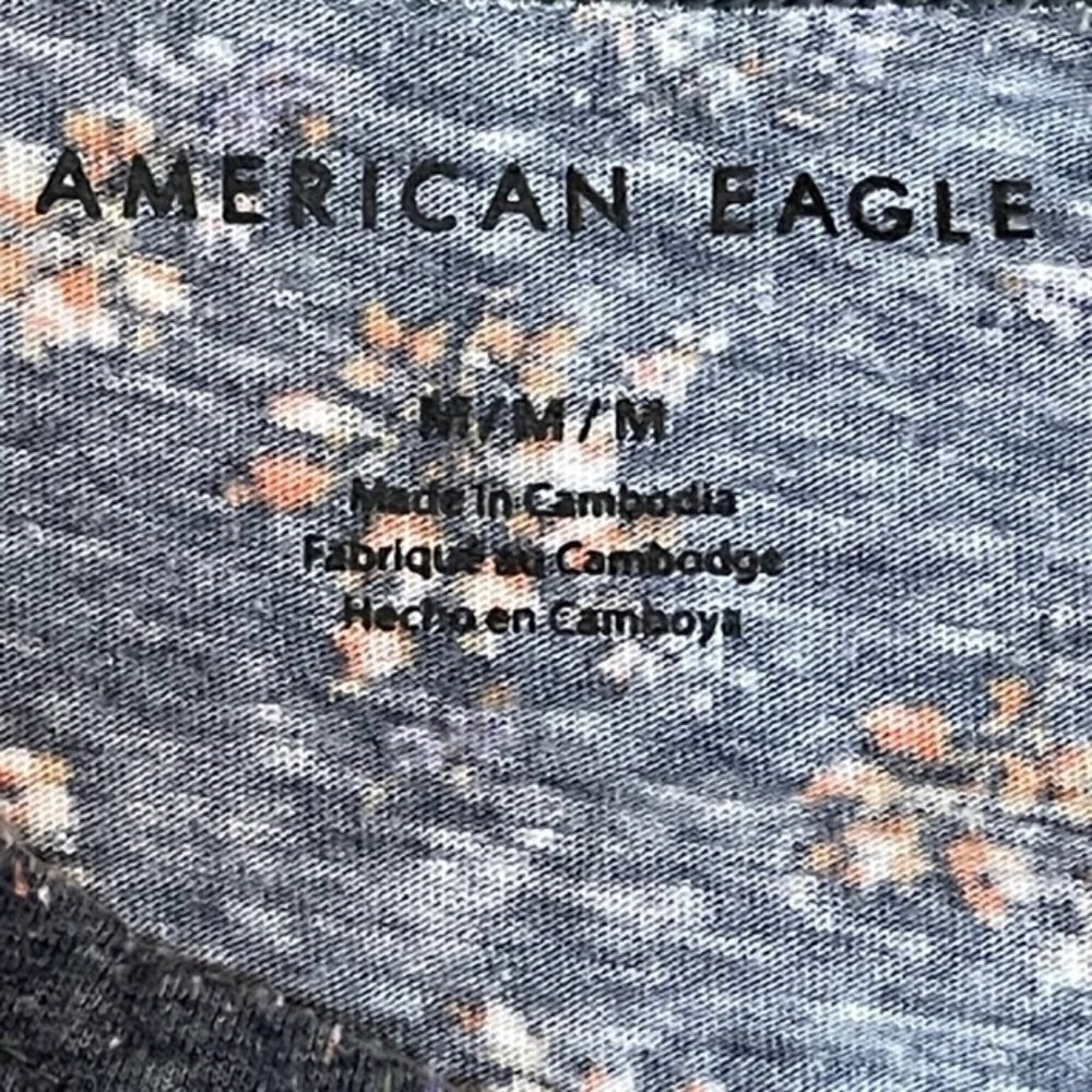 AMERICAN EAGLE Blue Floral Tank Top - Size Medium - Picture 4 of 5